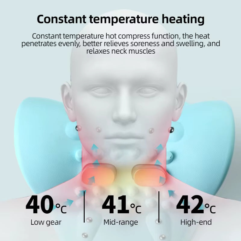 NeckEase Pro™ – Intelligent Cervical Traction & EMS Massage Pillow for Instant Neck Relief